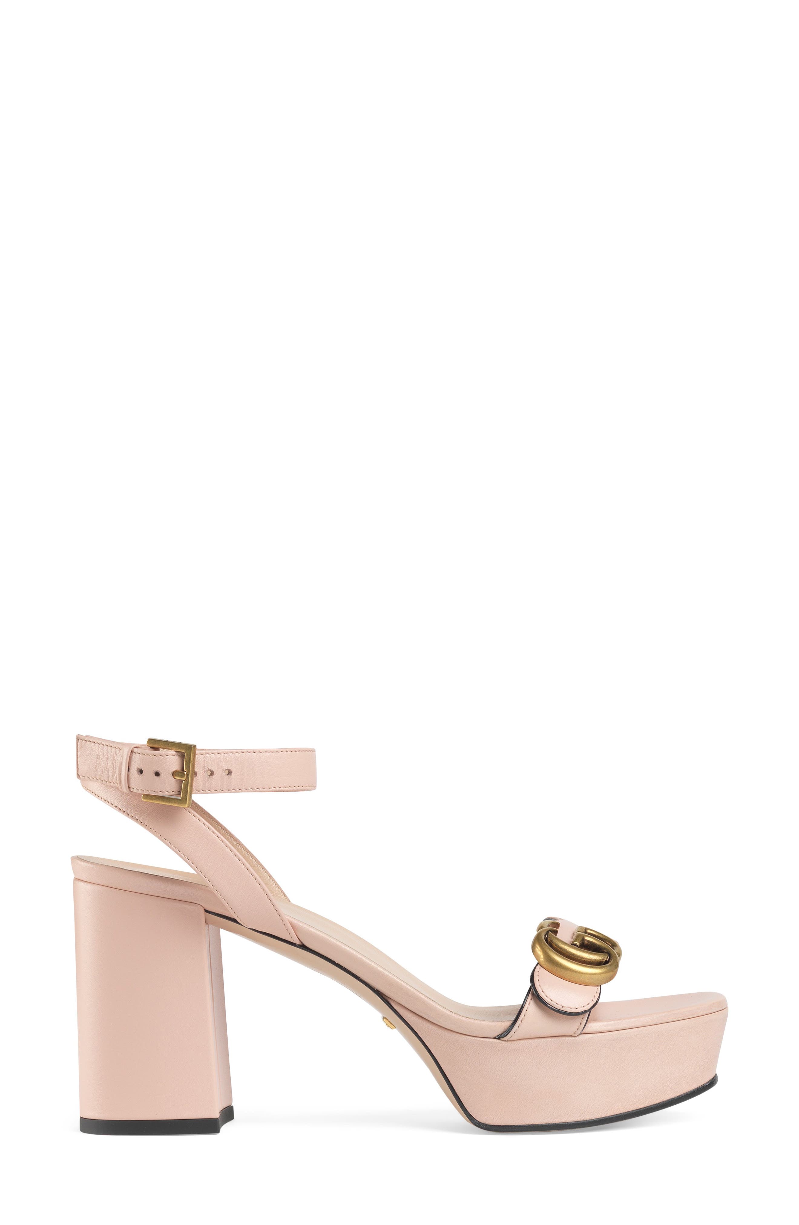 Gucci GG Ankle Strap Platform Sandal, Alternate, color, 