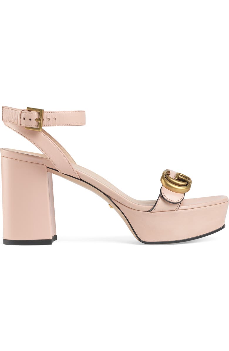 Gucci GG Ankle Strap Platform Sandal, Alternate, color,