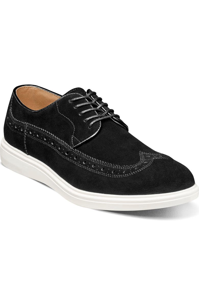 Stacy Adams Trudell Wingtip Oxford, Main, color, Black Suede