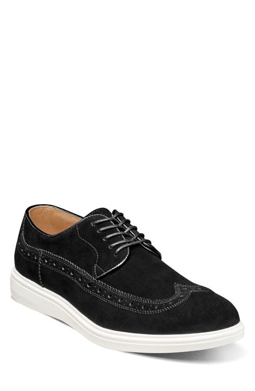 Stacy Adams Trudell Wingtip Oxford In Black Suede