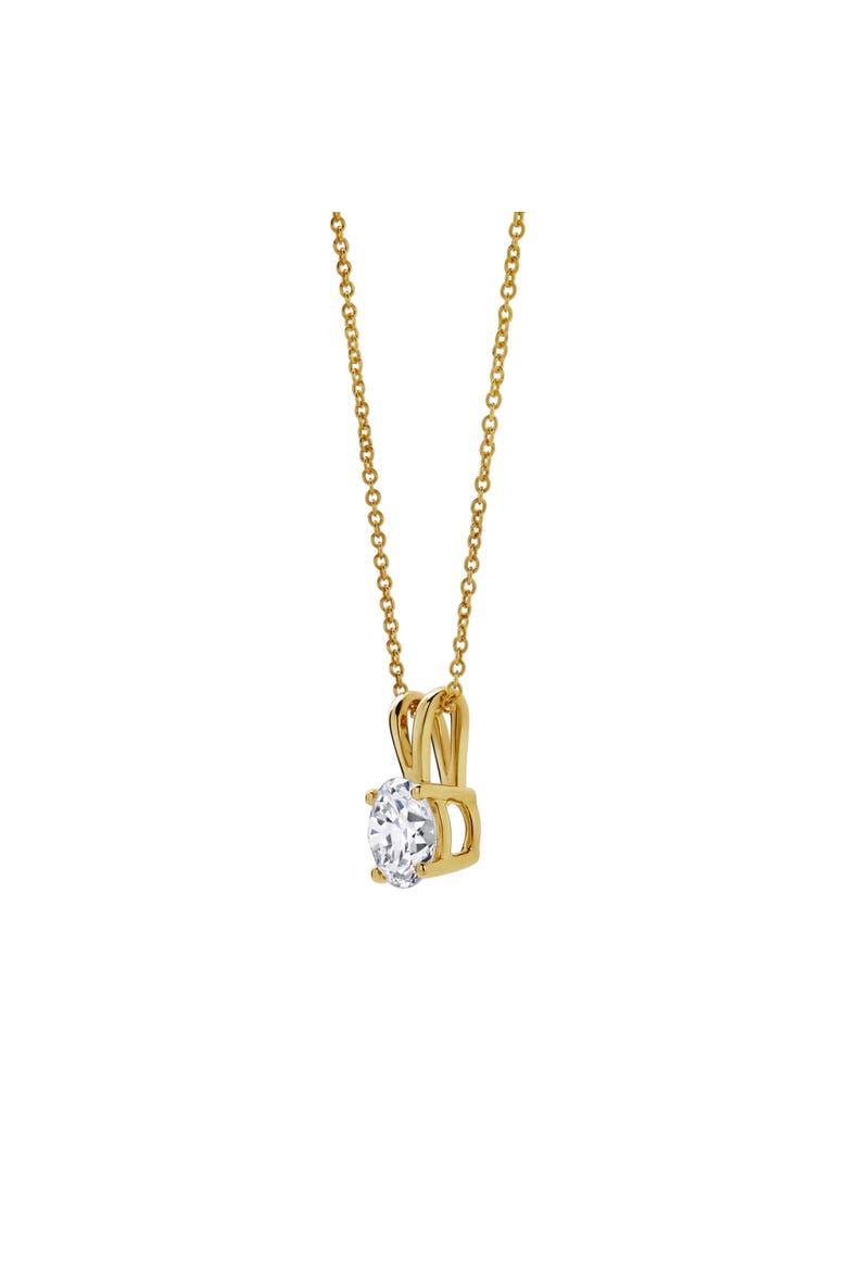 Lucent 14K Gold Round Lab Grown Diamond Pendant - 1 Ct, Alternate, color, 14K Yellow Gold
