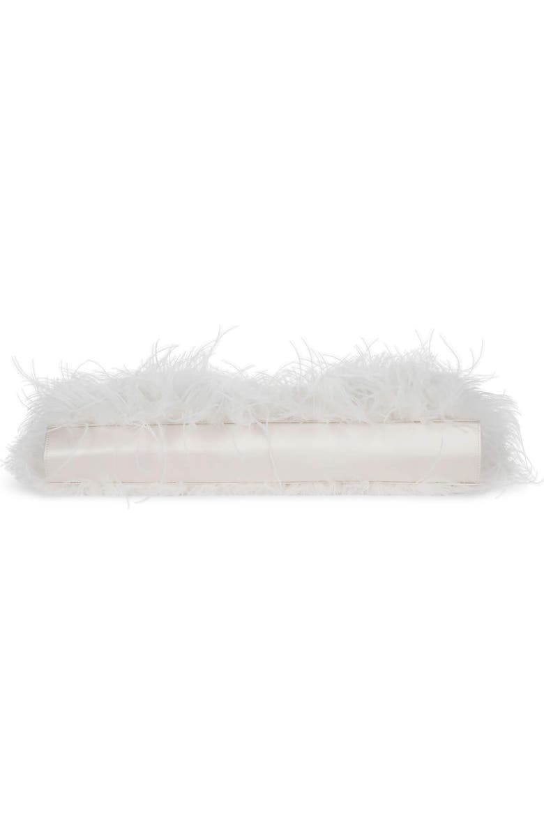 Jeffrey Campbell Animal Feather Clutch, Alternate, color, White Combo