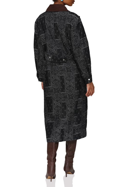 Avec Les Filles Patchwork Asymmetric Utility Coat In Black