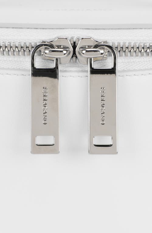 Ferragamo Cube Leather Bucket Bag In White