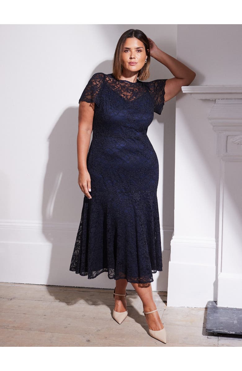 Live Unlimited Lace Midaxi Dress, Main, color, Navy