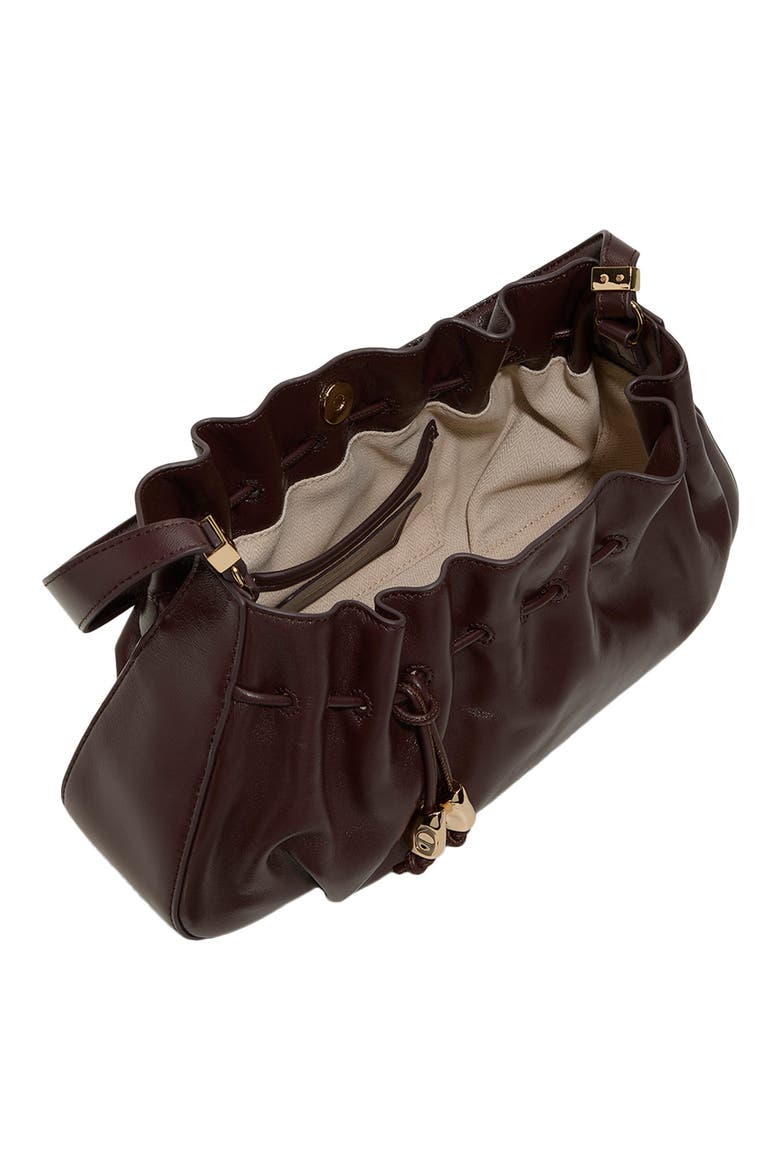 Ivy Leather Shoulder Bag, Alternate, color, DARK BROWN