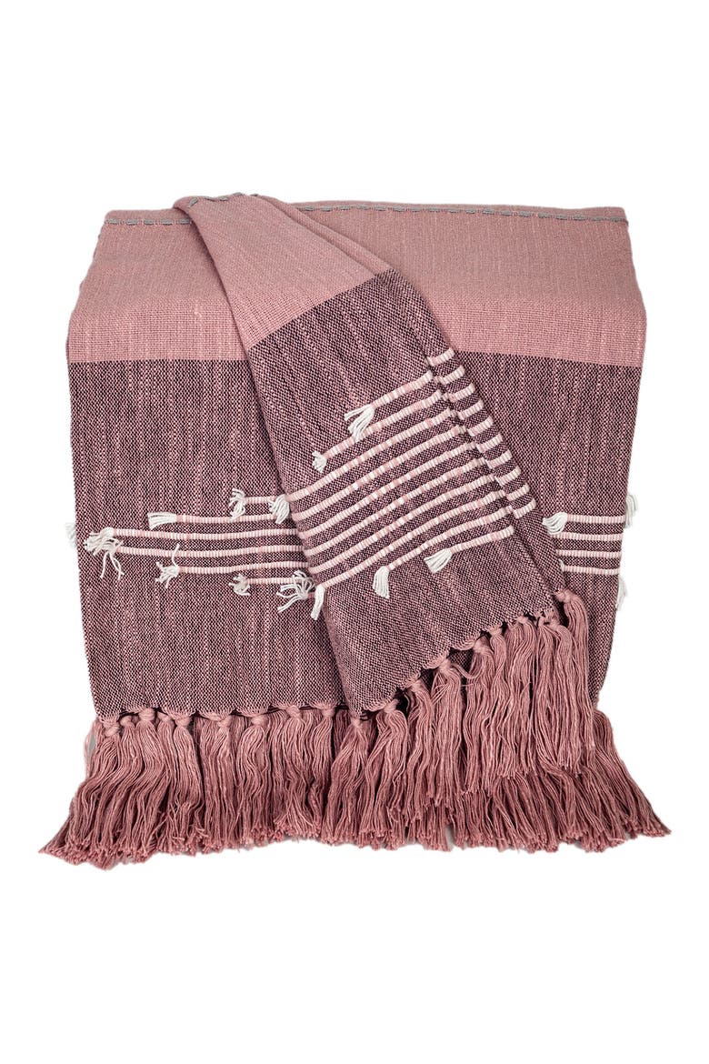 Adonia Fringe Throw Blanket, Main, color, PINK