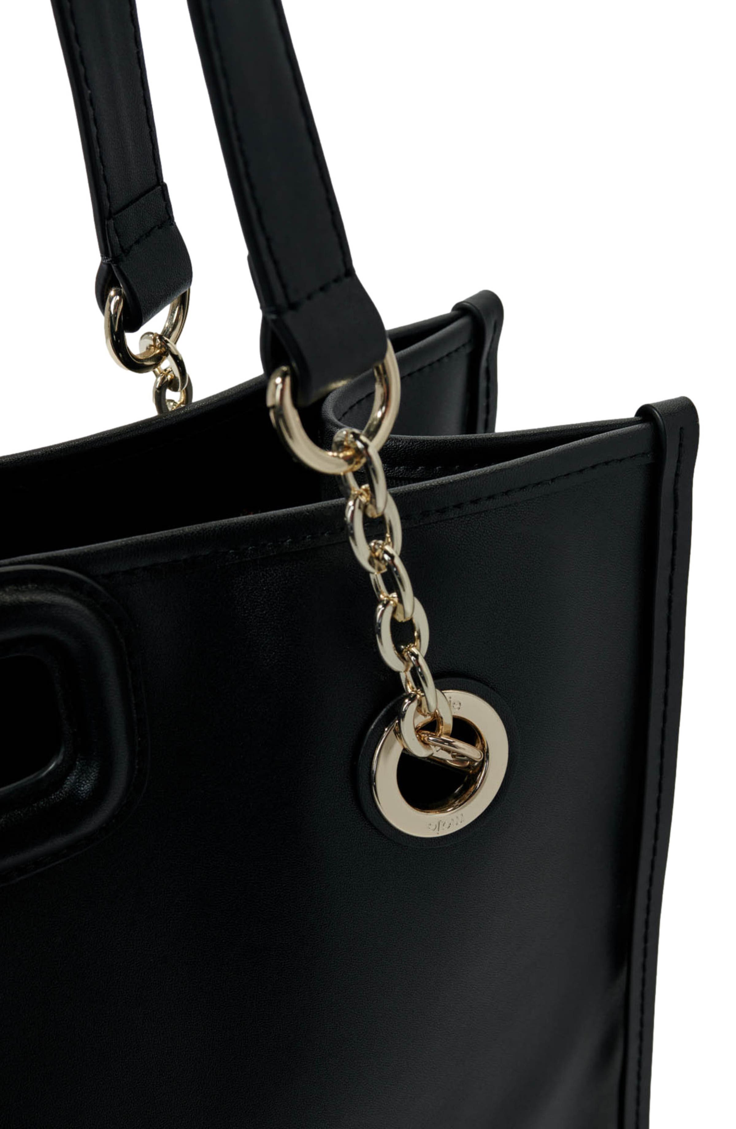 maje Leather tote bag, Alternate, color, 