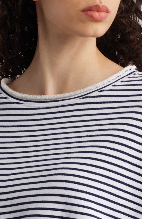 Frank & Eileen Olive Triple Fleece Original Capelet In White And British Royal Navy