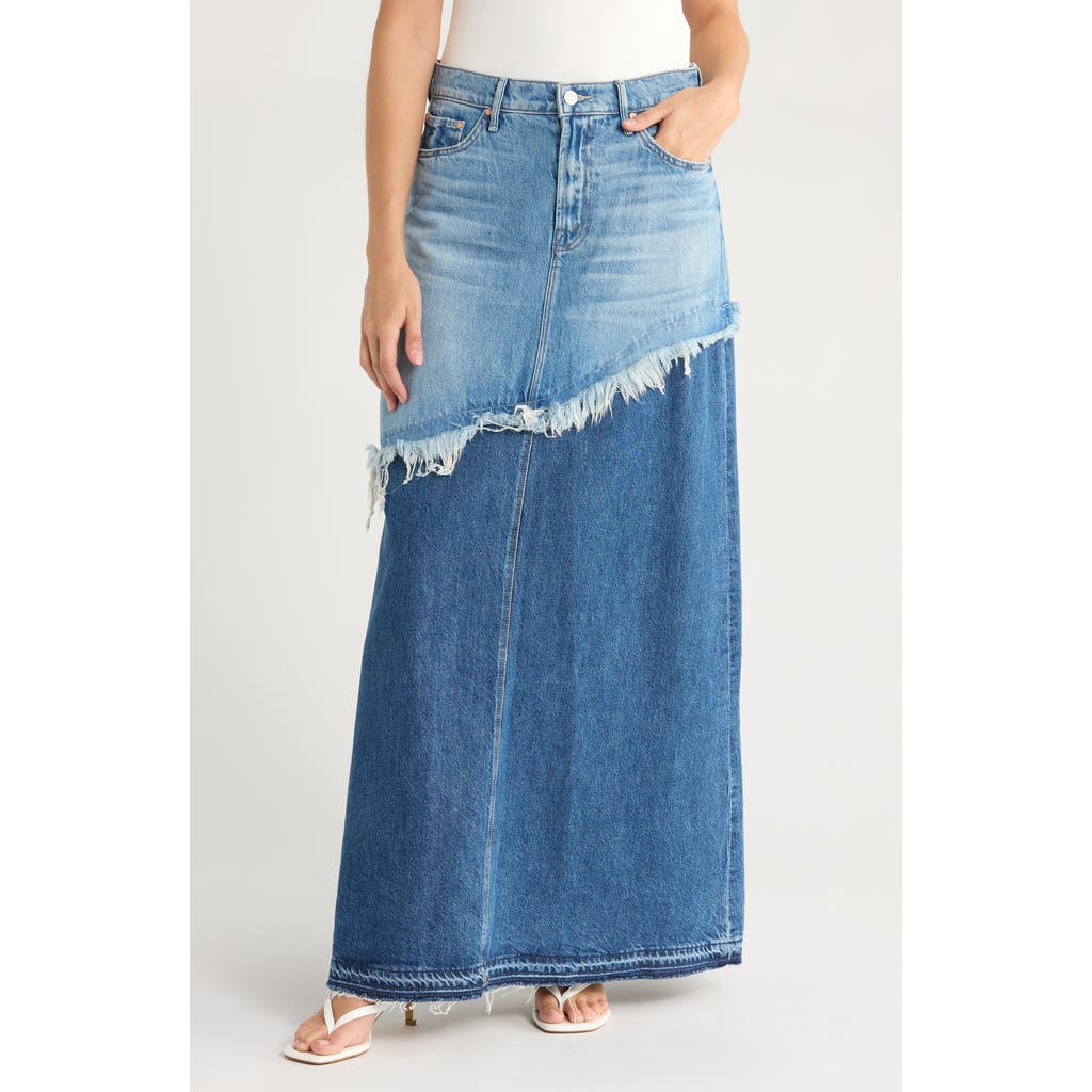 Mother The Dual Ditcher Maxi Double Whammy Skirt In Blue