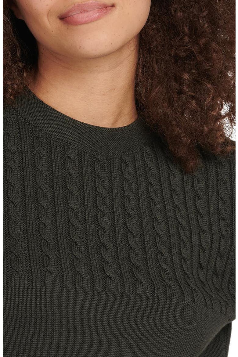 Stitch Guernsey Long Sleeve Sweater Dress, Alternate, color, OLIVE