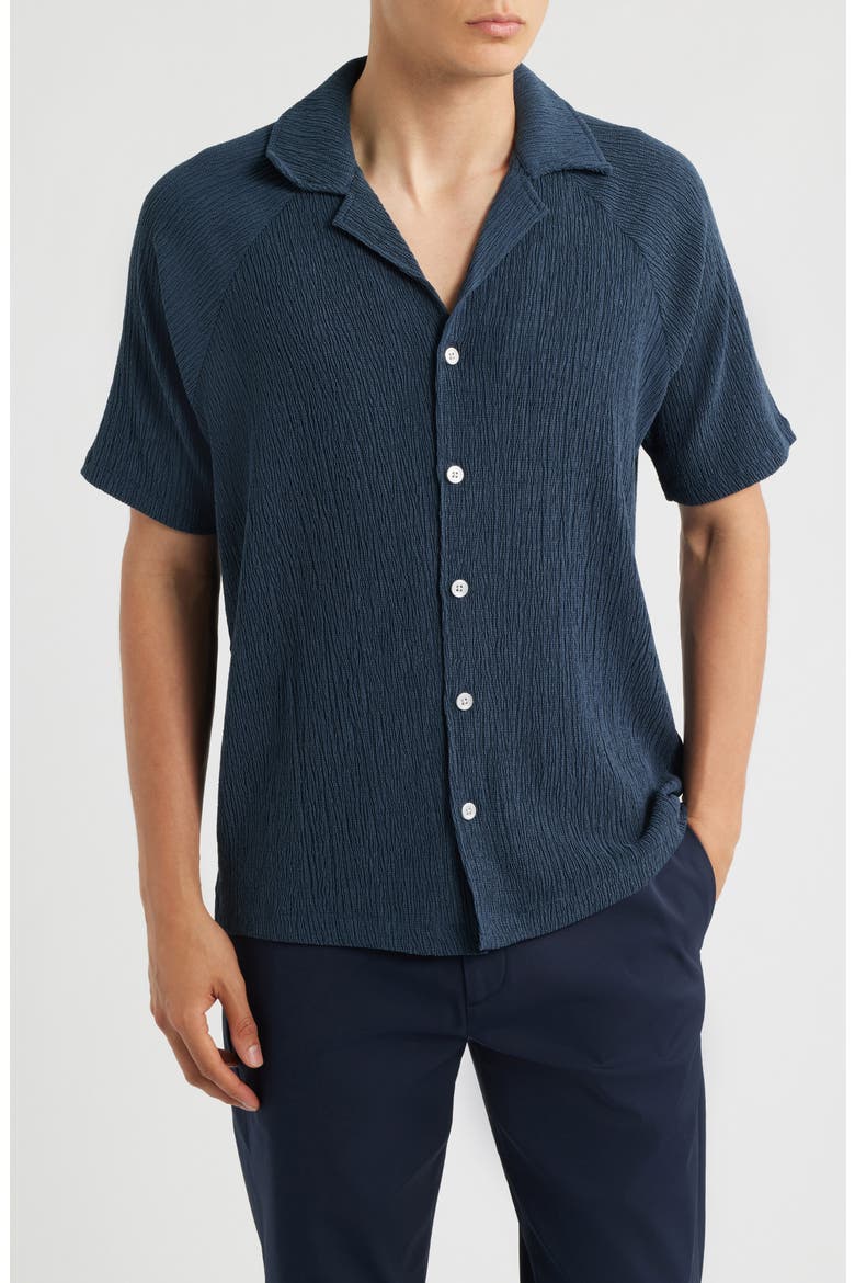 Knox Textured Camp Shirt, Main, color, AIRFORCE BLUE