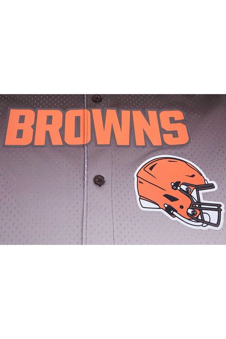 Men's Pro Standard Brown/Cream Cleveland Browns Ombre Mesh Button-Up Shirt, Alternate, color, Brown