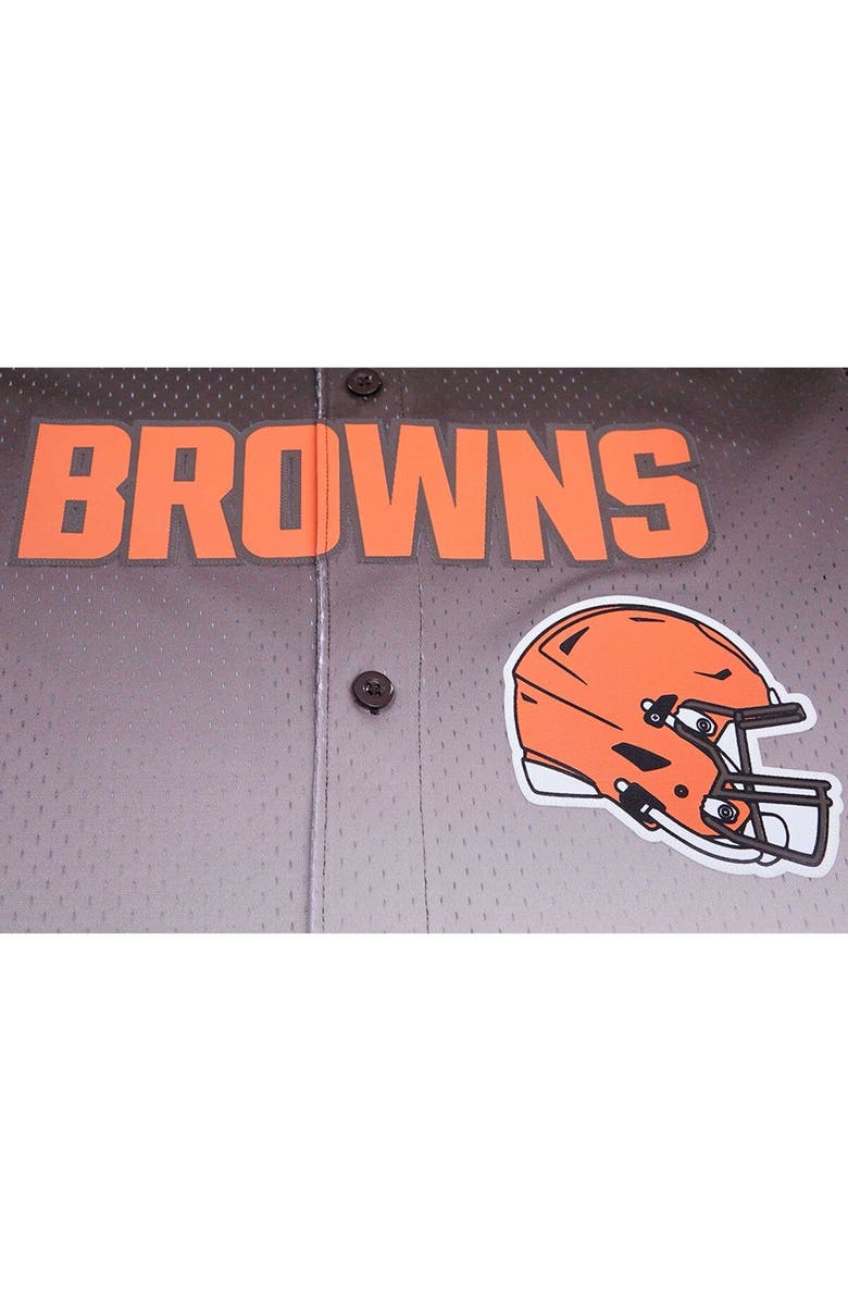 PRO STANDARD Men's Pro Standard Brown/Cream Cleveland Browns Ombre Mesh Button-Up Shirt, Alternate, color, 
