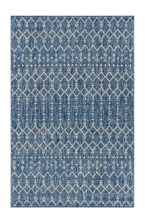 Ourika Moroccan Geometric Textured Weave Indoor/Outdoor Area Rug