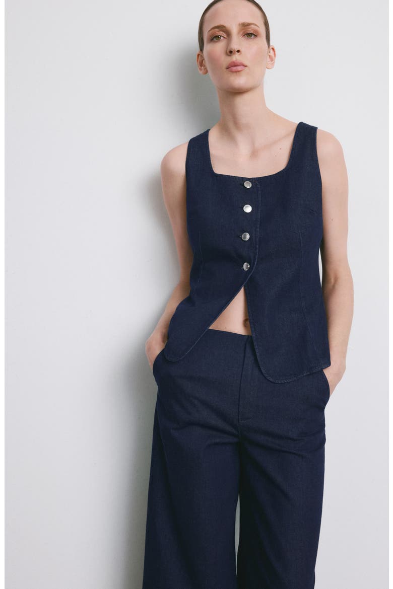 Flat Front Mid Rise Wide Leg Jeans, Alternate, color, OPEN BLUE