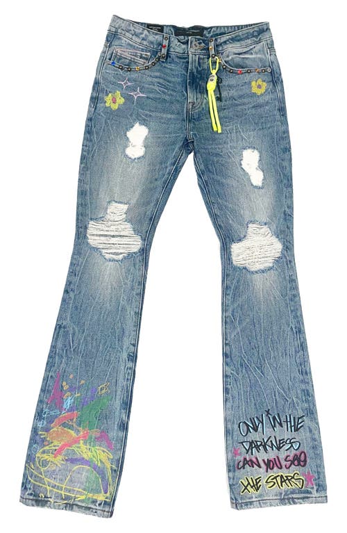 Cult Of Individuality Lenny Graffiti Bootcut 603 Jeans In Finn Graffiti