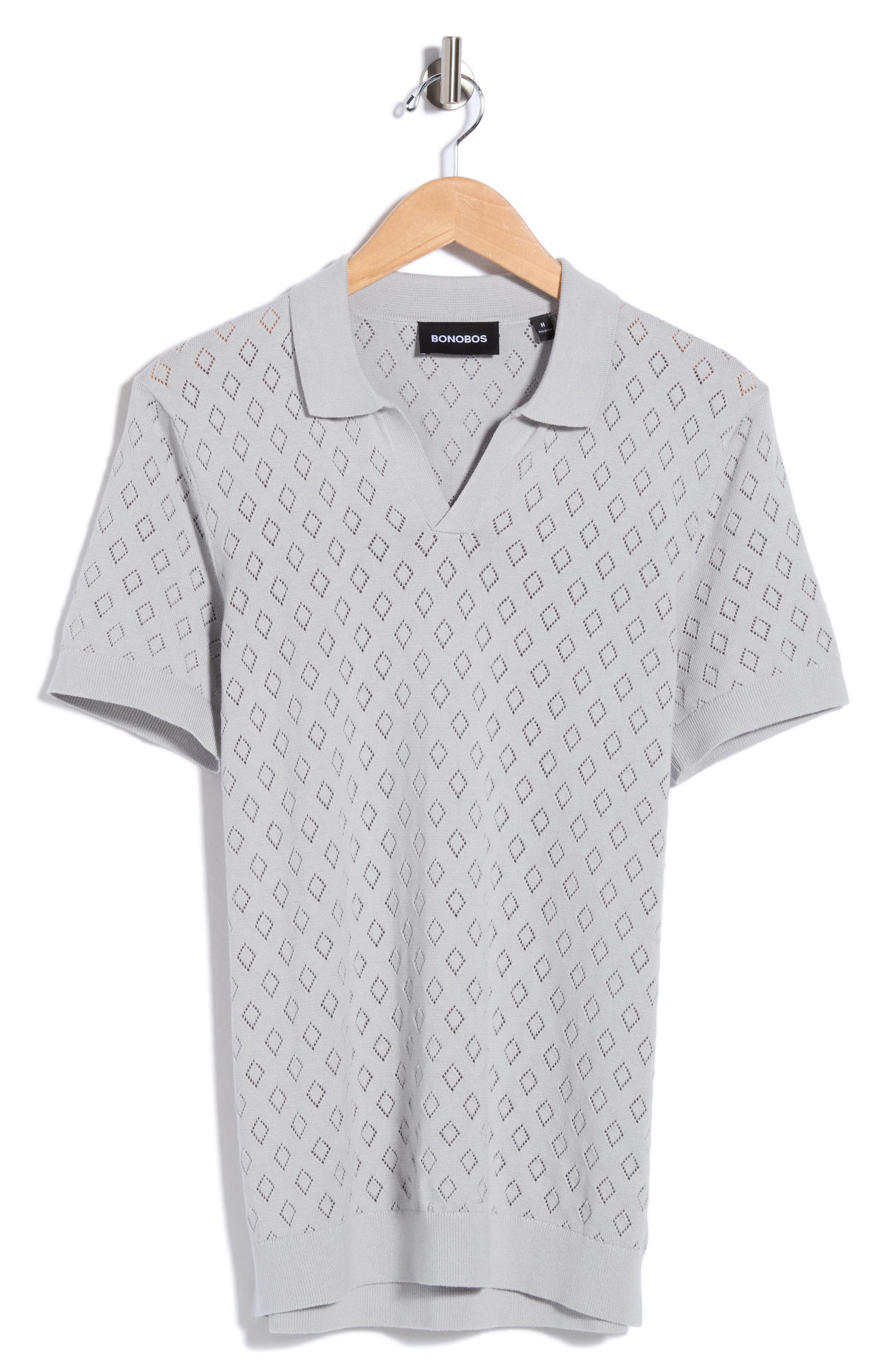 Bonobos Pointelle Knit Johnny Collar Polo (Men) | Nordstromrack