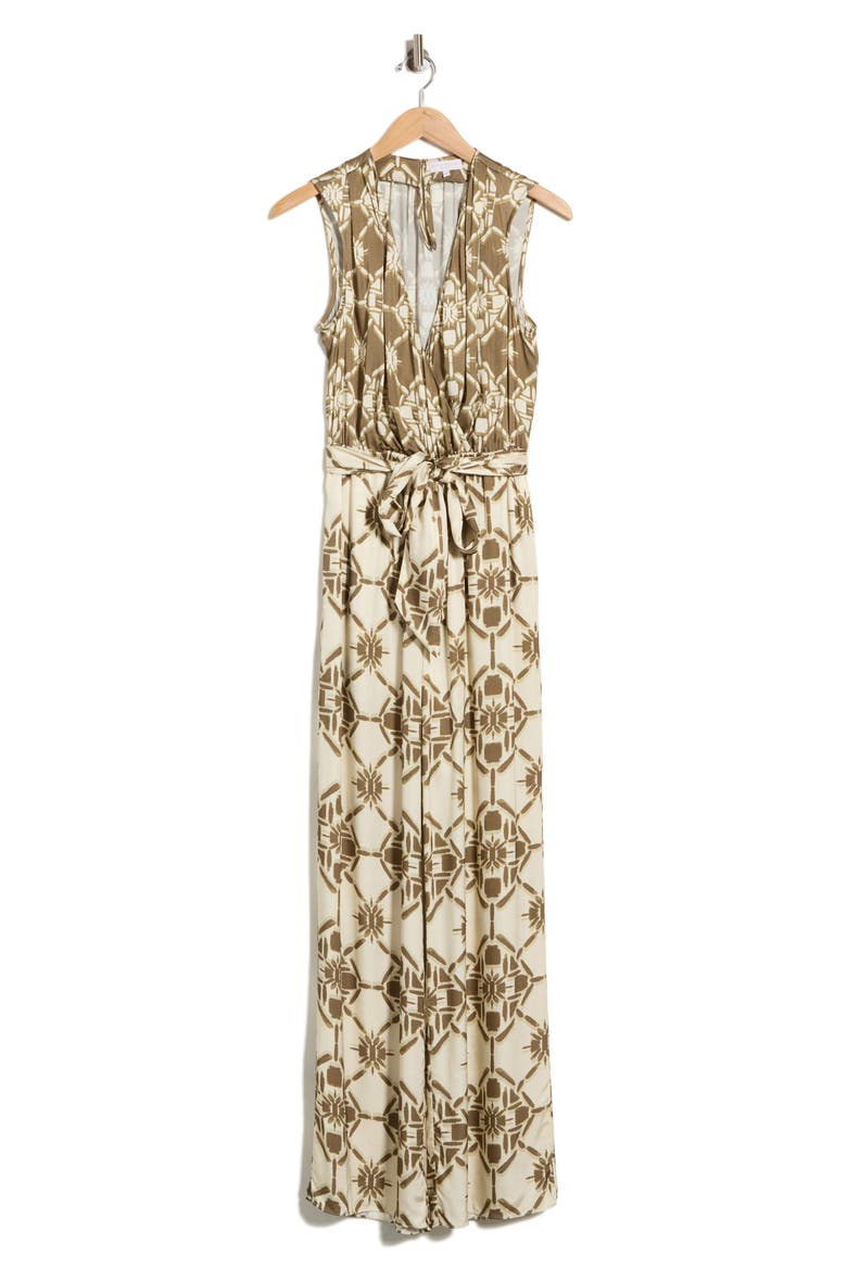 Noelia Printed Wide Leg Jumpsuit, Main, color, OLIVE TILE PRINT