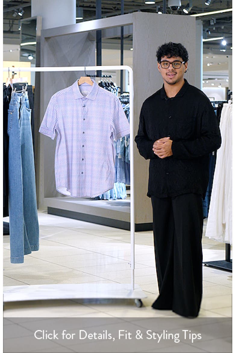 Miles OoohCotton® Grid Short Sleeve Button-Up Shirt video