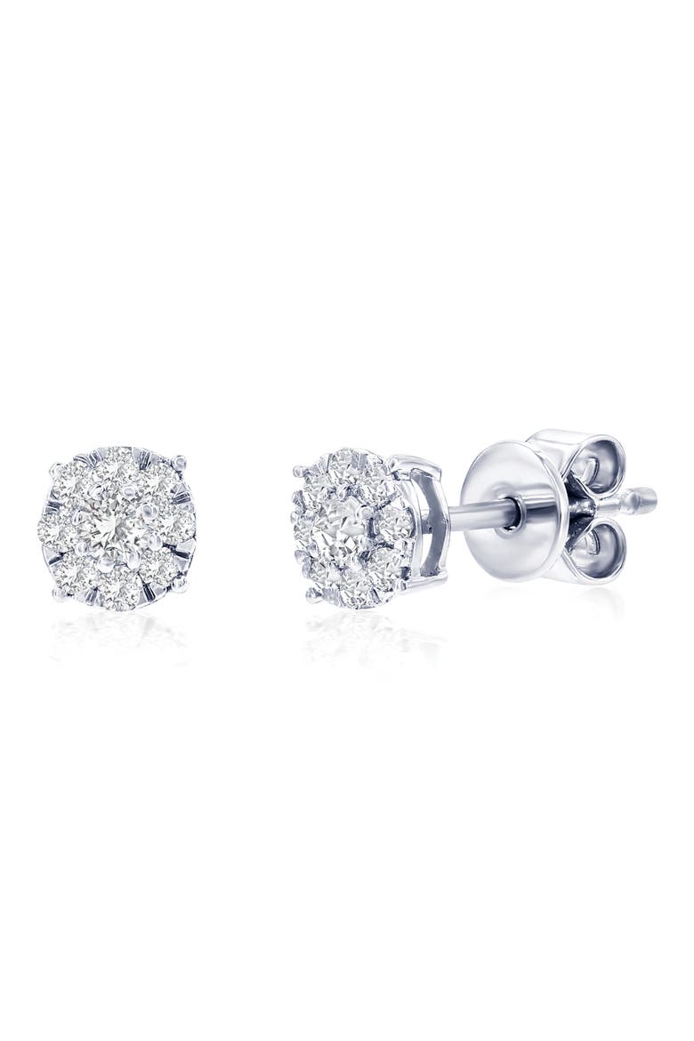 Lab Grown Diamond Stud Earrings, Main, color, SILVER