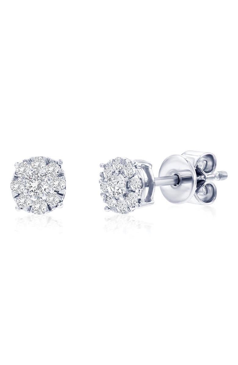 SIMONA Lab Grown Diamond Stud Earrings, Main, color, Silver