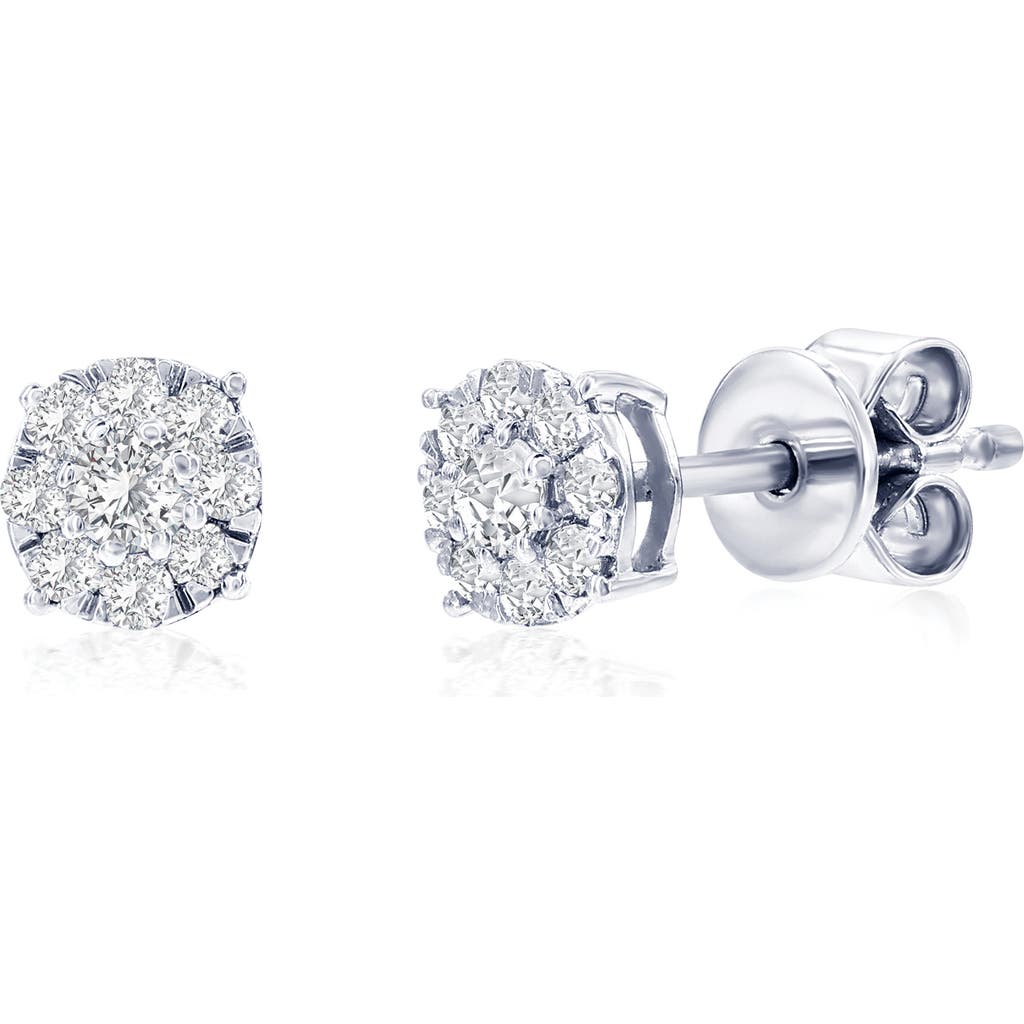 Simona Lab Grown Diamond Stud Earrings In Silver