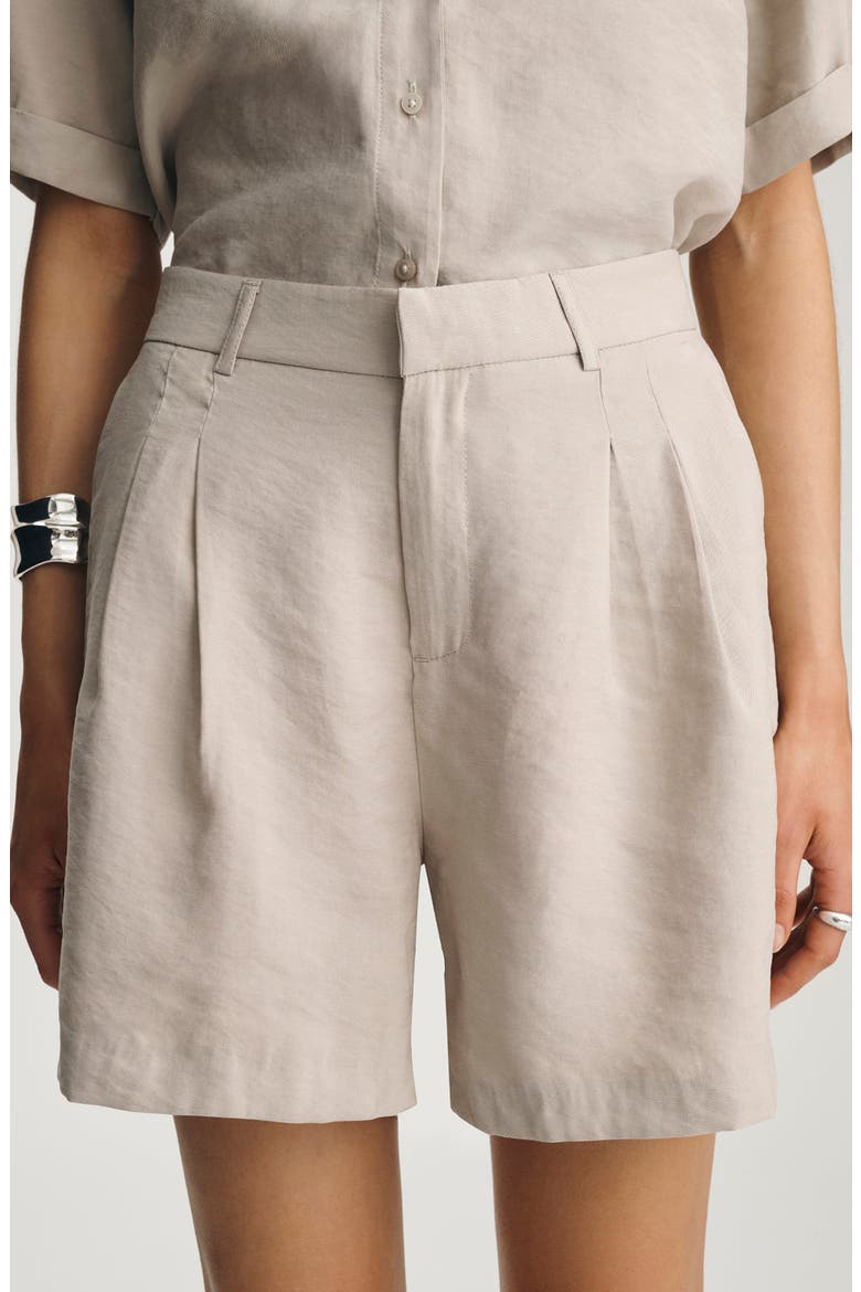 Pleated Trouser Shorts, Alternate, color, OYSTER GRAY