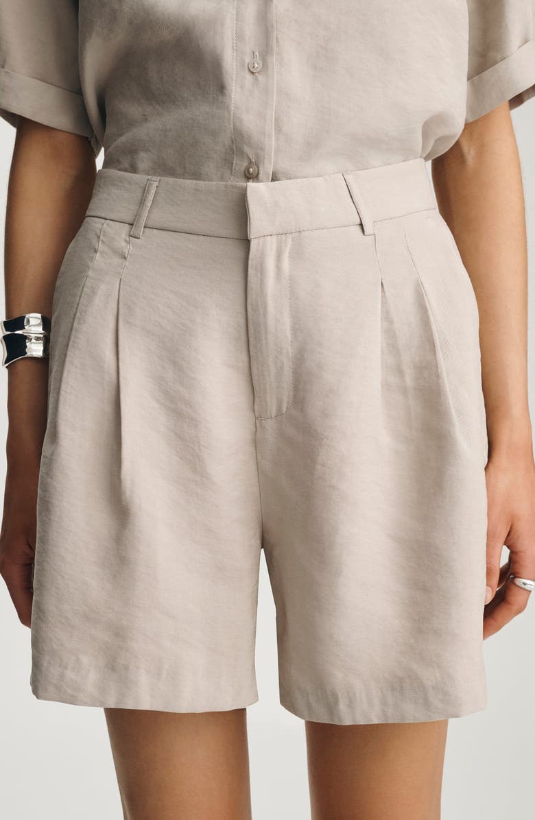 Mavi Jeans Pleated Trouser Shorts, Alternate, color, Oyster Gray
