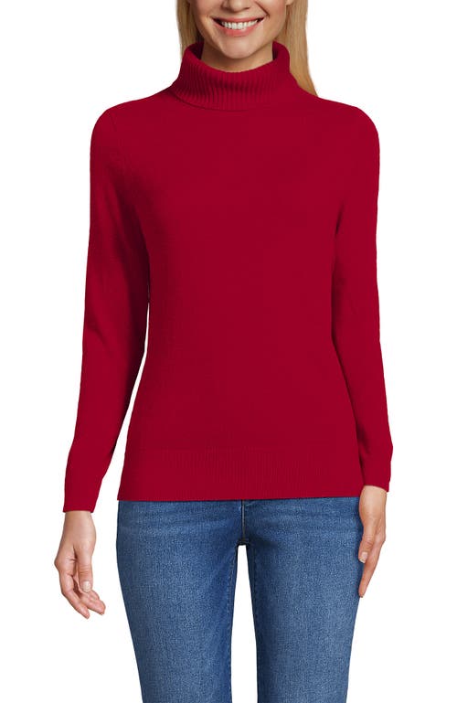 Lands' End Cashmere Turtleneck Sweater In Red