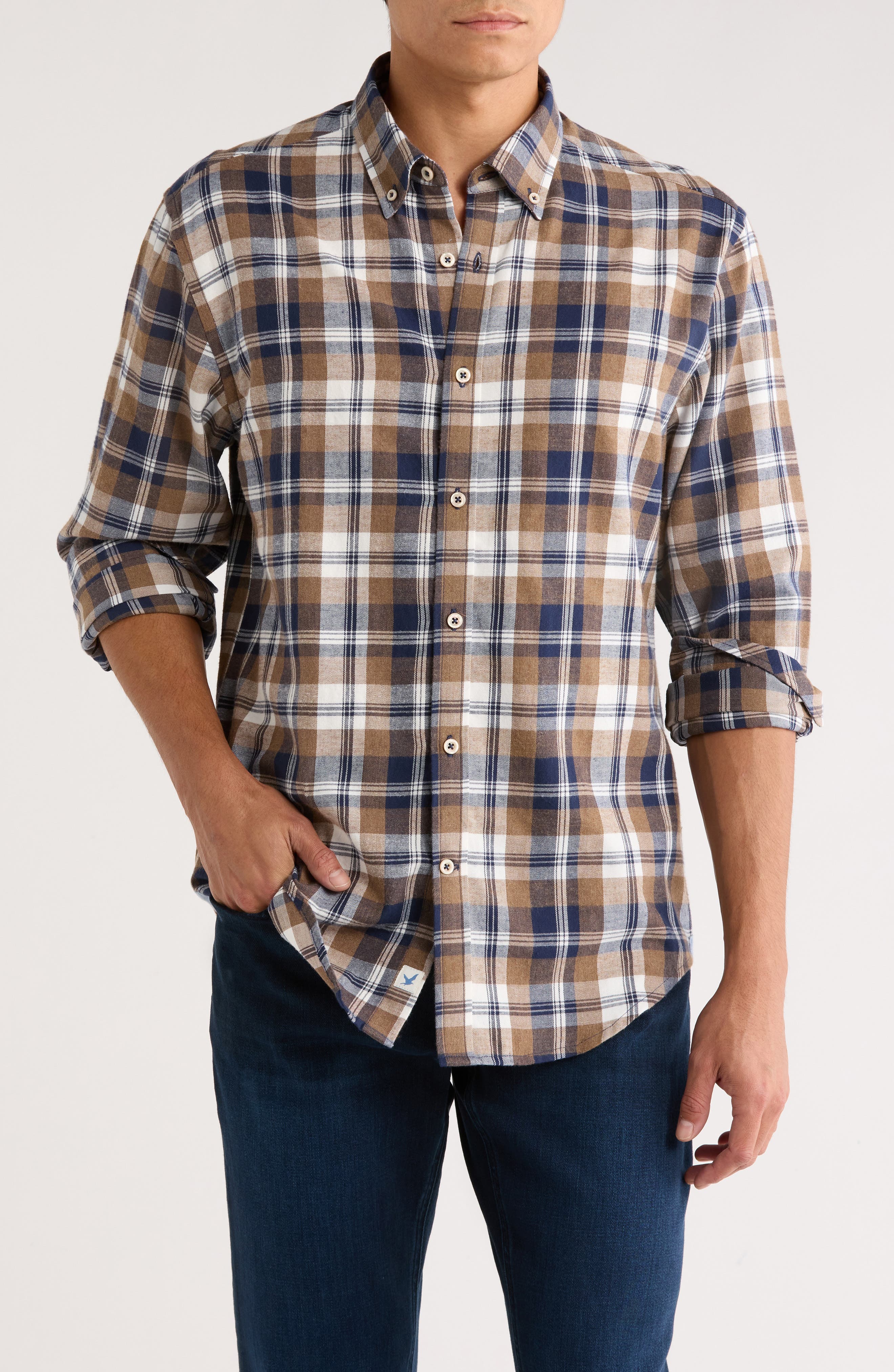 James Campbell Jenning Plaid Twill Button-Down Shirt