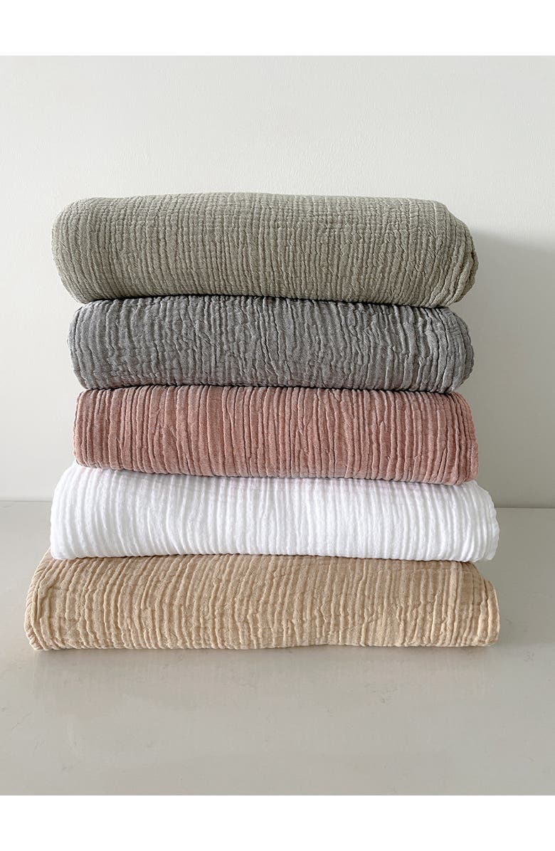 Anaya Crinkled Turkish Cotton Oversized Cuddle Blanket, Alternate, color, Charcoal Grey