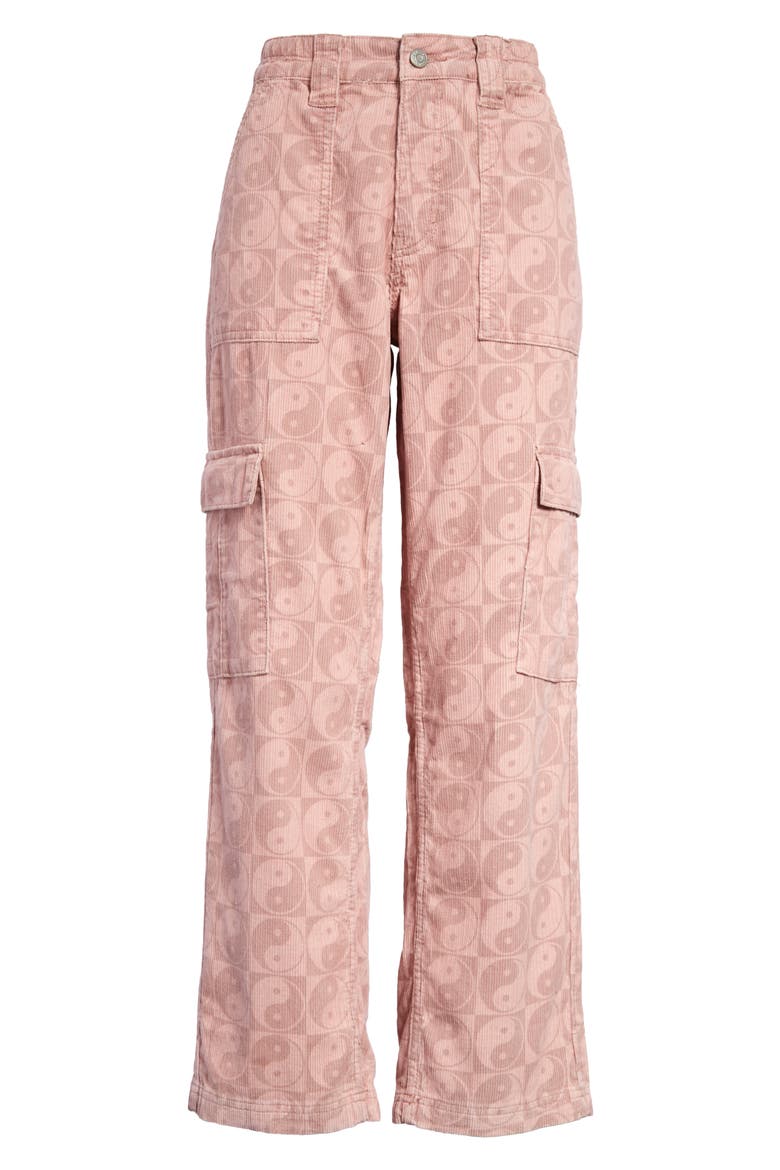 Yin Yang Utility Straight Leg Corduroy Pants, Alternate, color, MAUVE YING YANG