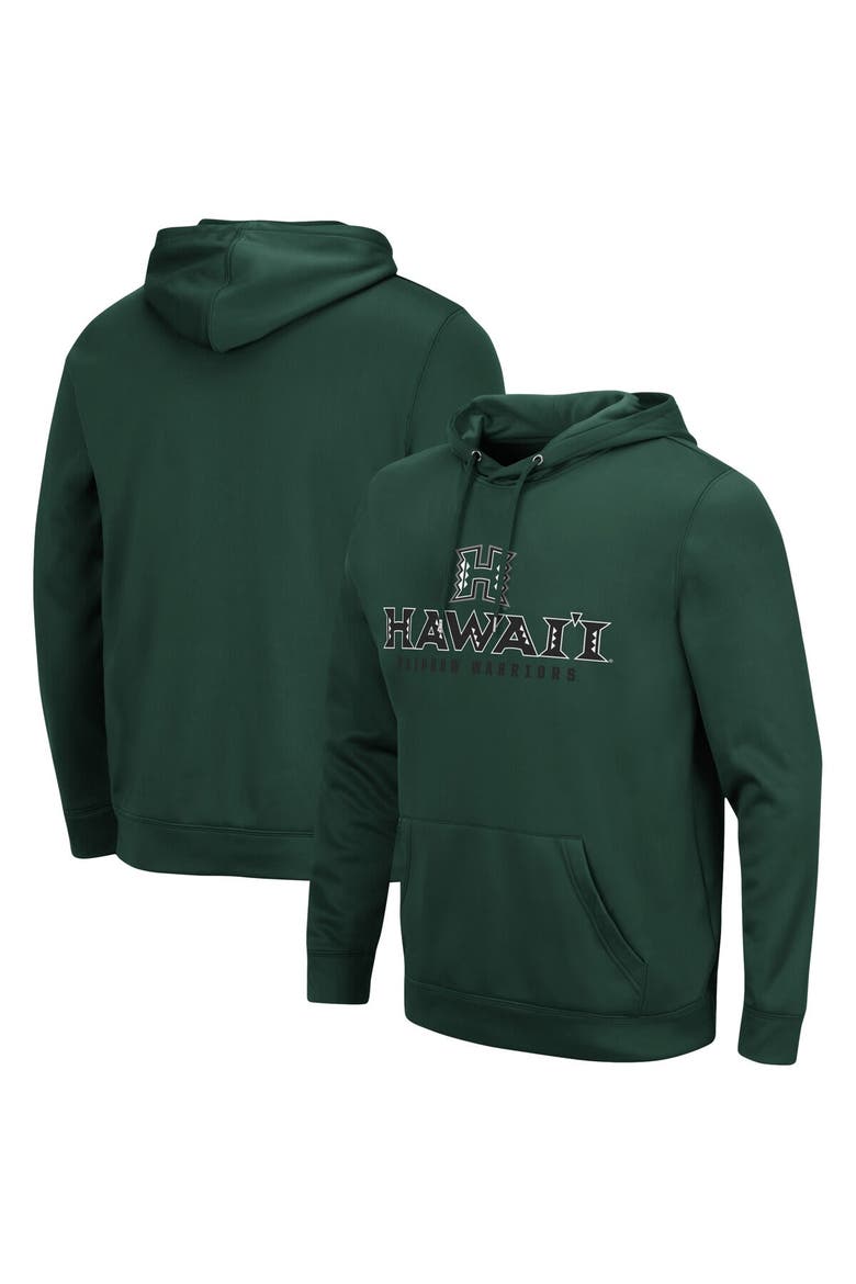 Men's Colosseum Green Hawaii Warriors Lantern Pullover Hoodie, Main, color, Green