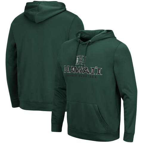 Men's Colosseum Green Hawaii Warriors Lantern Pullover Hoodie