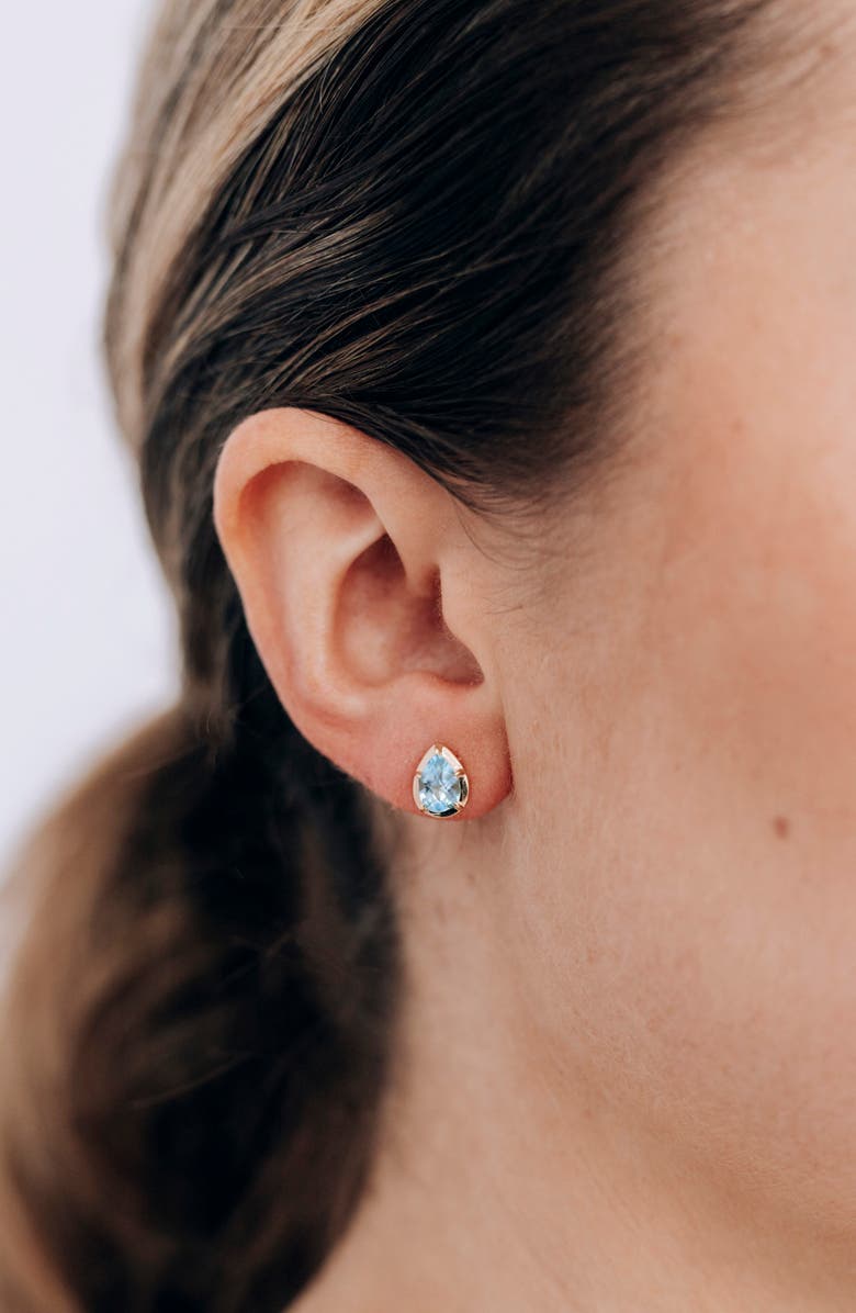 Anzie Mélia Pear Stud Earrings, Alternate, color, Blue