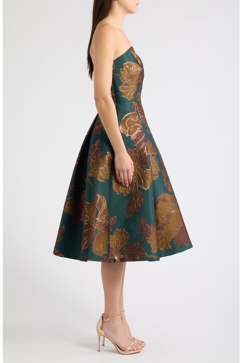 Strapless Midi Dress, Alternate, color, HUN