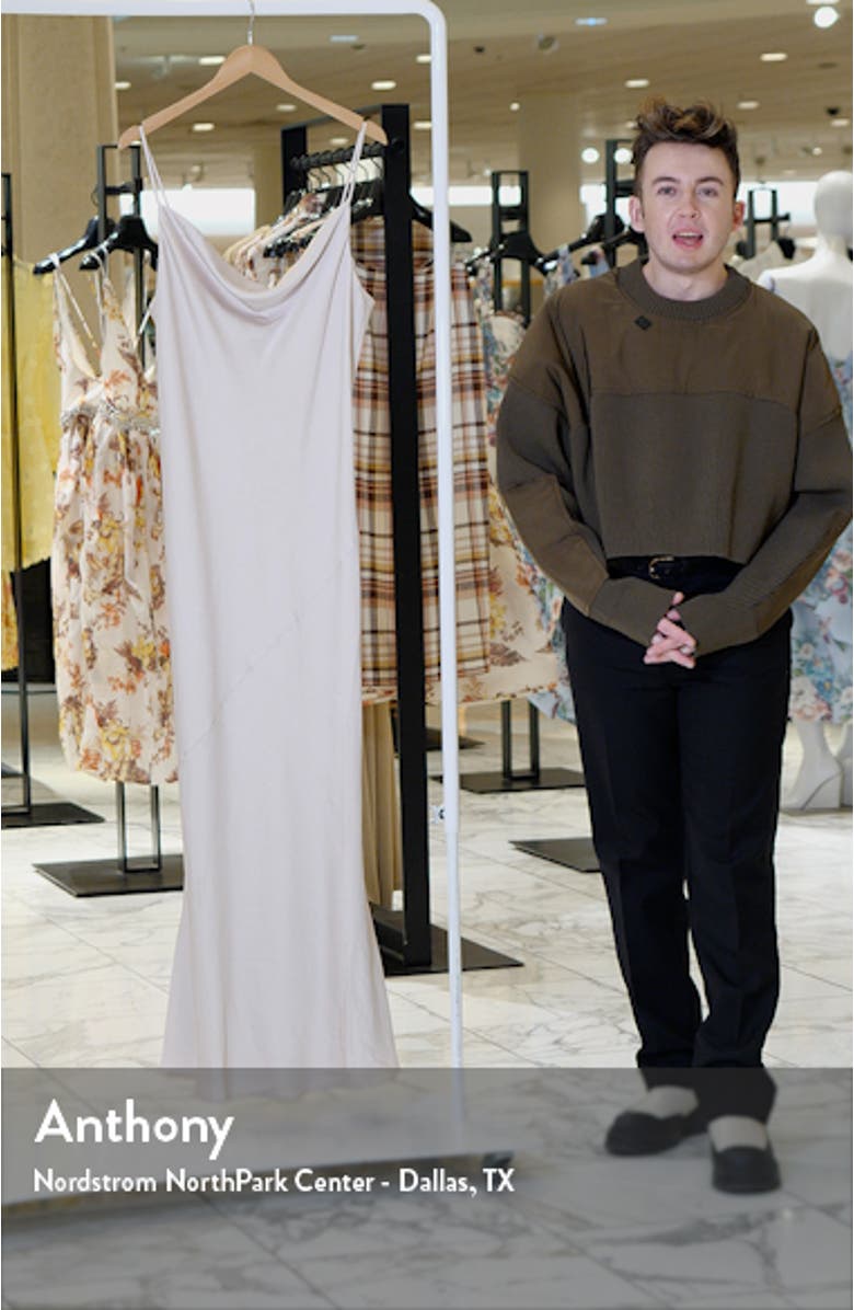 Cowl Neck Satin Gown, sales video thumbnail