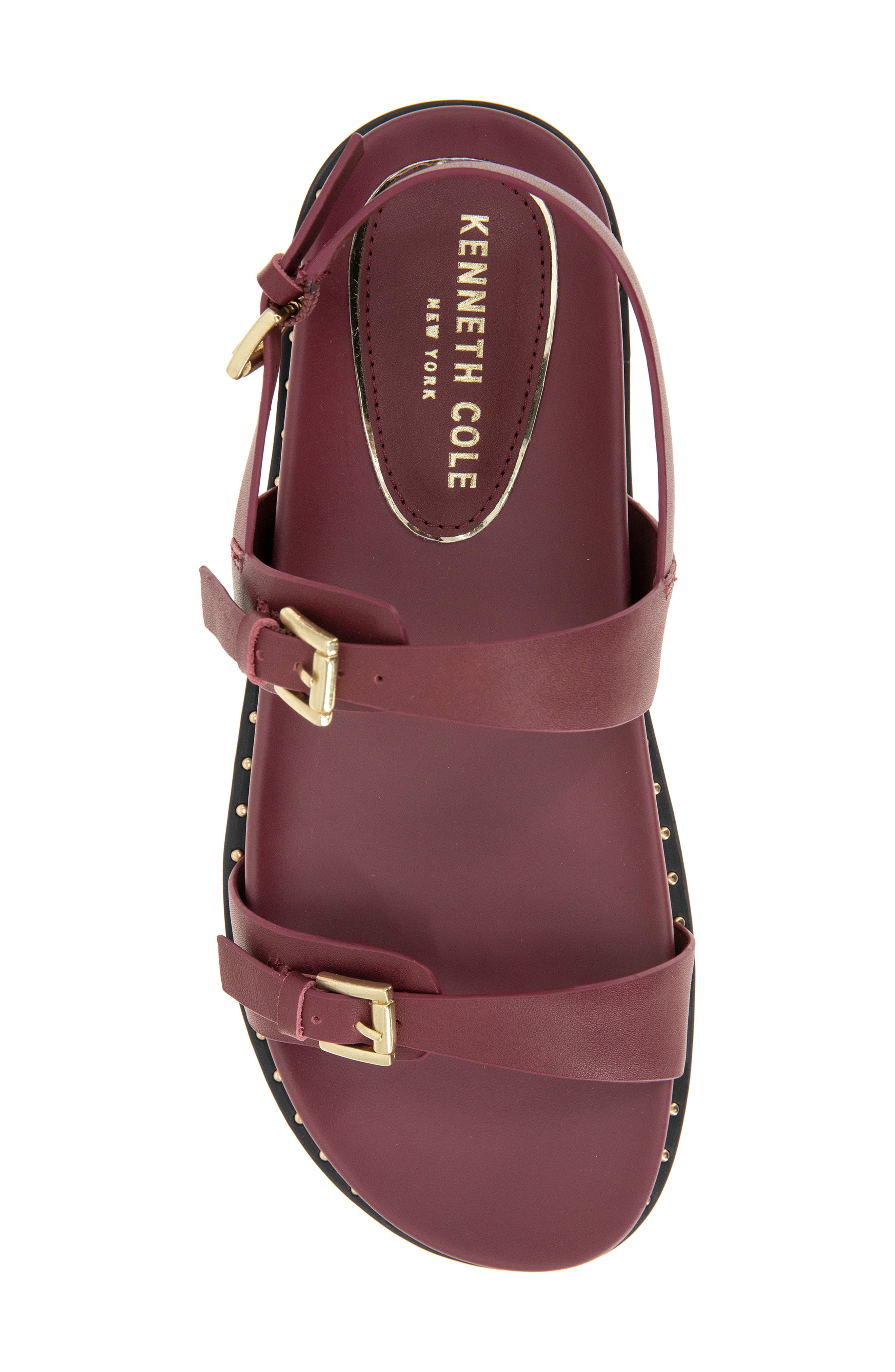 Kenneth Cole Drinity Flat Slingback Sandal, Alternate, color, Dark Red Leather