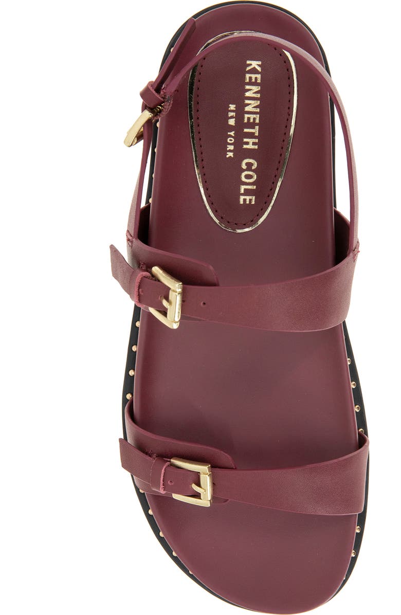 Kenneth Cole Drinity Flat Slingback Sandal, Alternate, color, Dark Red Leather