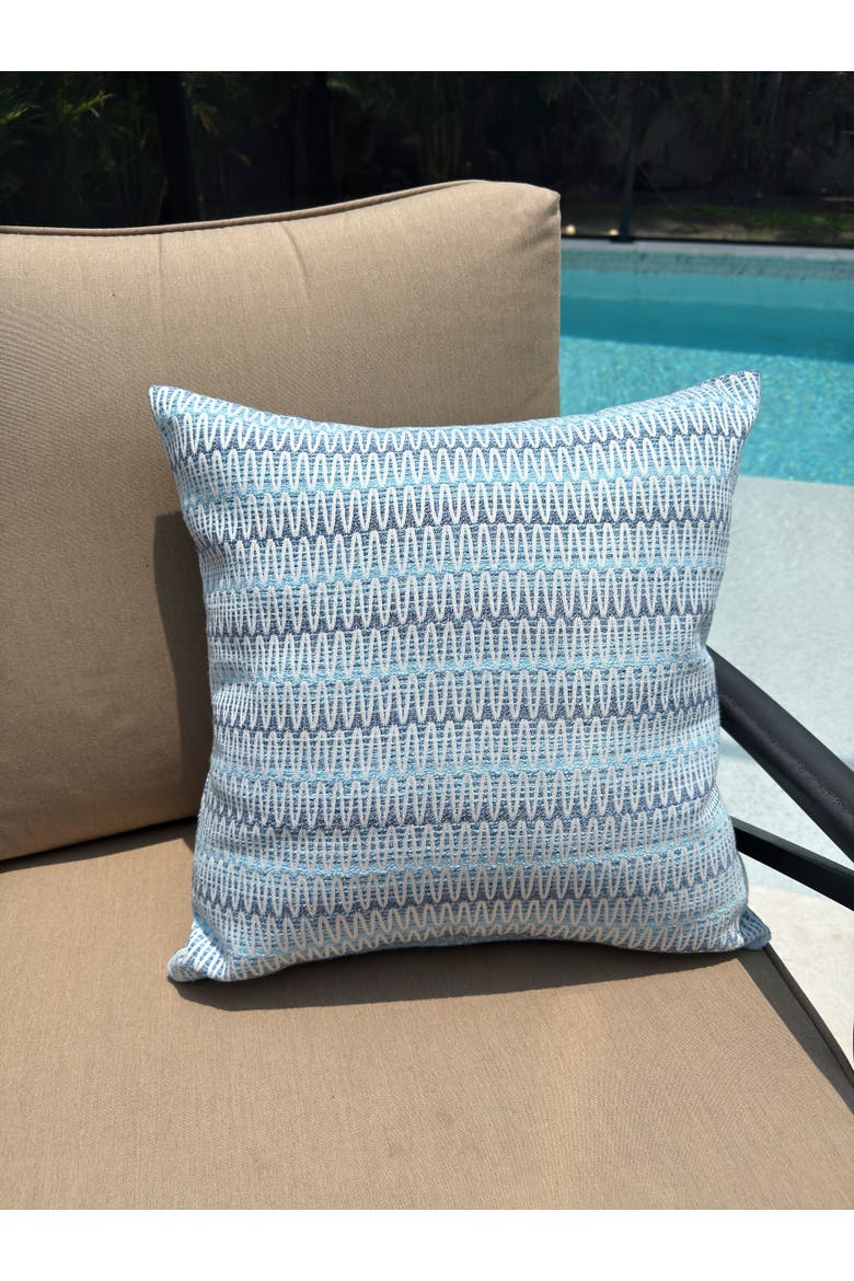 Summer Twist Indoor Outdoor Pillow, Alternate, color, Blue