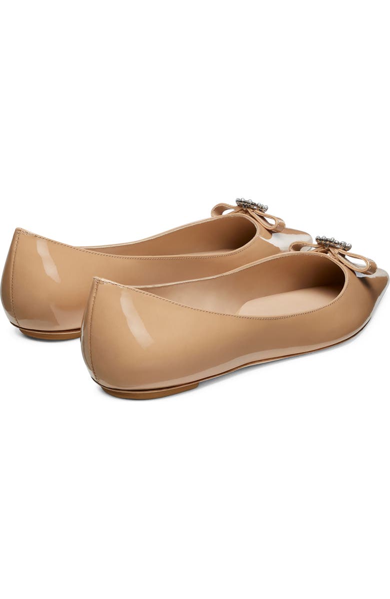 Stuart Weitzman Diana Bow Pointed Toe Flat, Alternate, color, Adobe