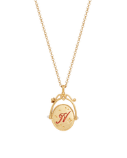 Fable England N Initial Nasturtium Gold Spinner Chain Necklace
