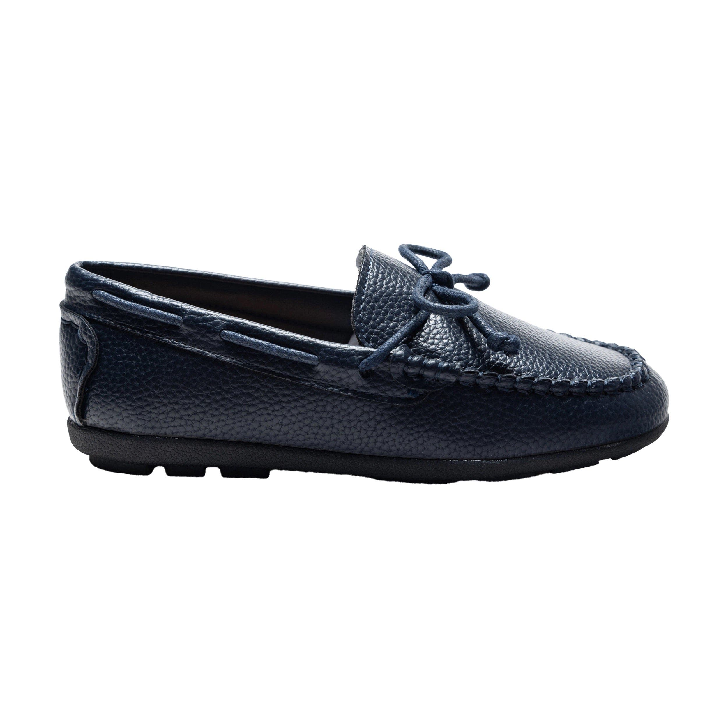 Leather Moccasin Loafers, Alternate, color, Navy