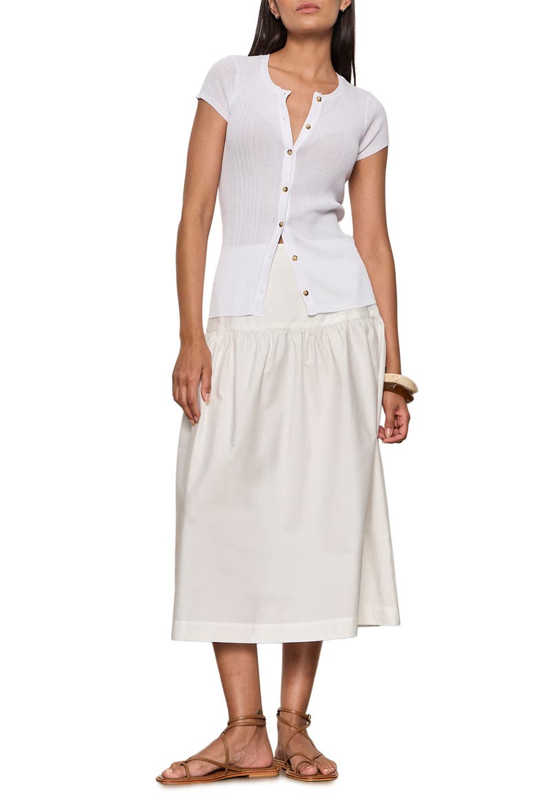 Matter of Time Cotton Poplin Midi Skirt, Alternate, color, WHITE