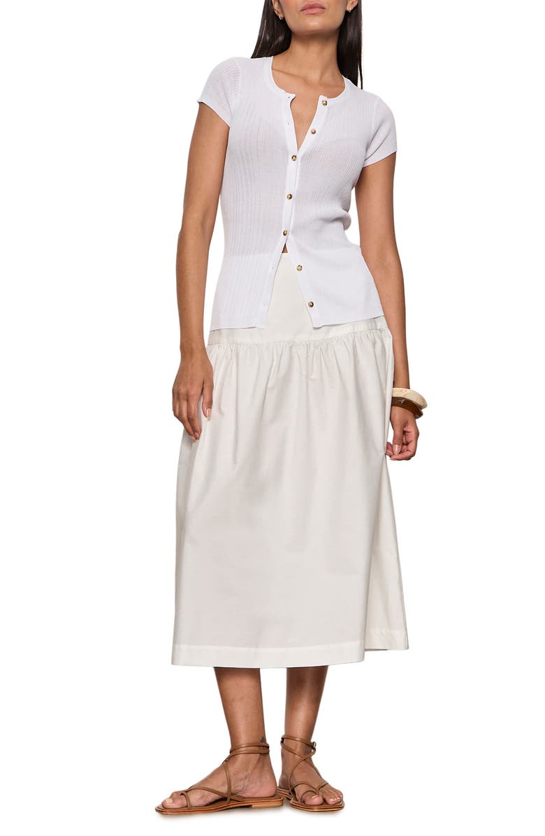 Sanctuary Matter of Time Cotton Poplin Midi Skirt, Alternate, color, White