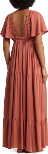 Flutter Sleeve Maxi Dress