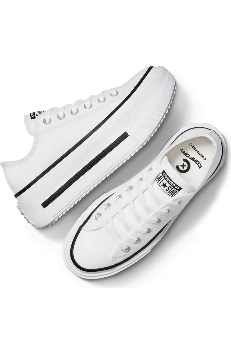 Converse Gender Inclusive Chuck Taylor All Star Lift Double Stack Low Top Platform Sneaker, Alternate, color, White/ Black/ White