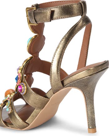Octavia Crystal Embellished Cage Sandal