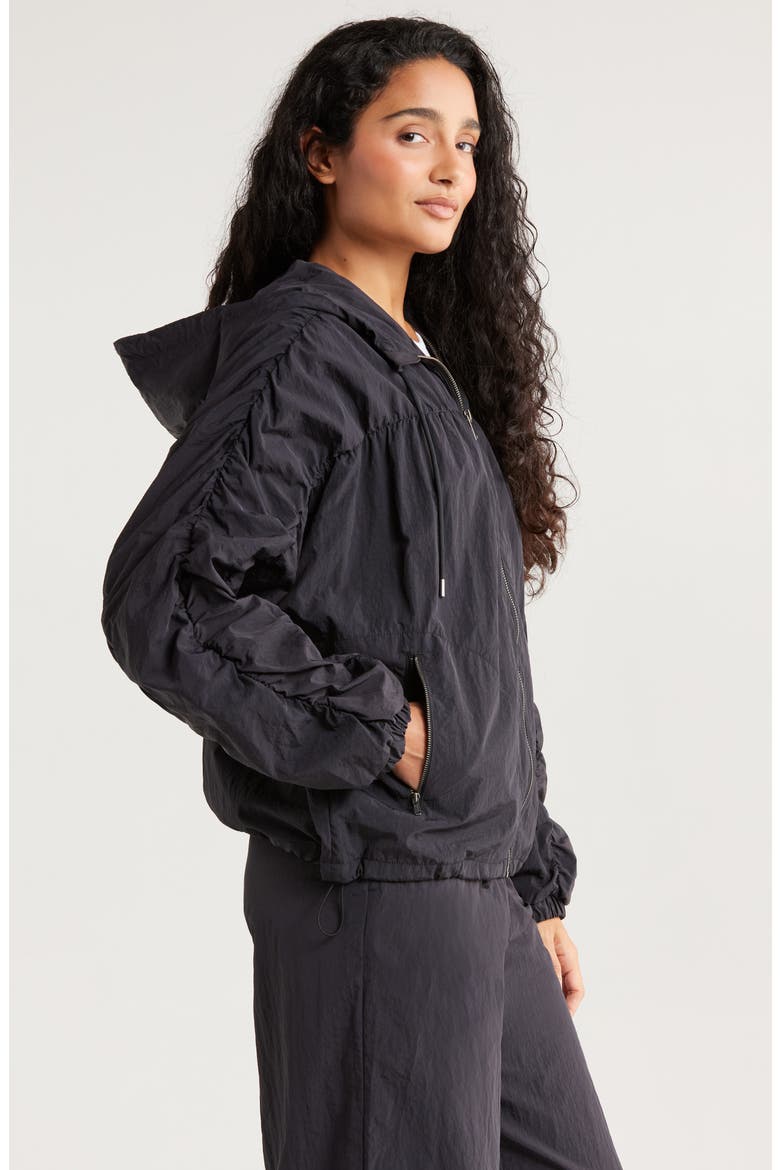 Travel Lite Ruched Jacket, Alternate, color, BLACK